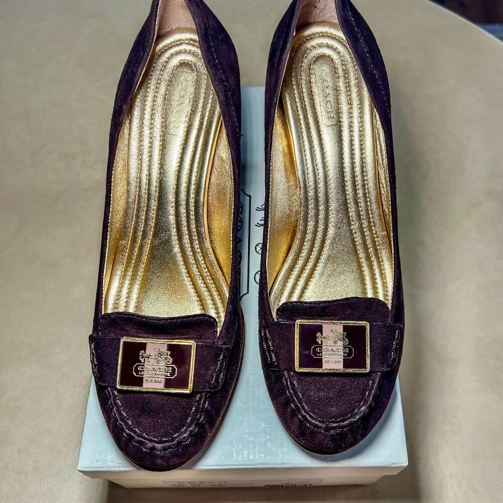 Coach Kandace Suede Black High Heel Pumps